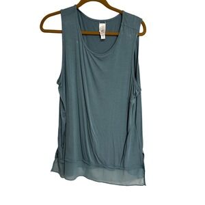Wynne Layers Sleeveless Sea Blue/Teal Tank Top Women's Size XL TG